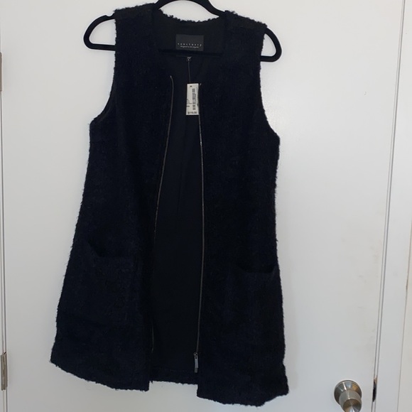Sanctuary black long tweed zip up vest - Picture 4 of 4